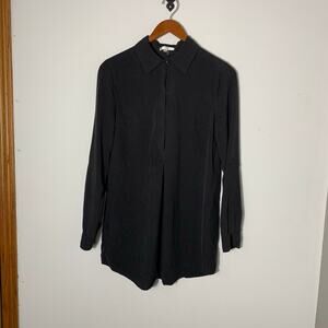Womens Tyler Boe Silk Blouse Black Long Sleeve Size S EUC!